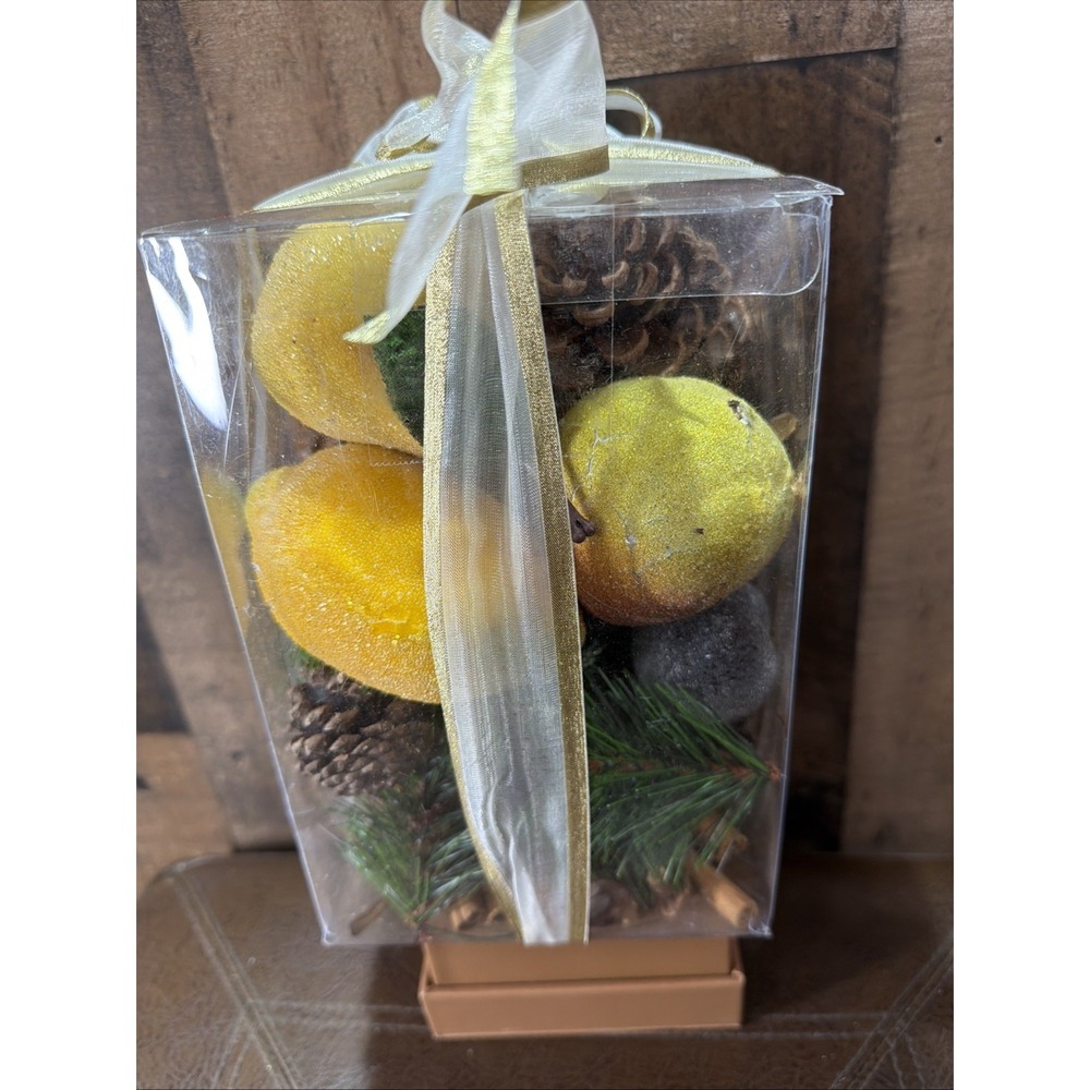 Sugared Fruit & Pine Cones Christmas Decor Winter Centerpiece Vintage